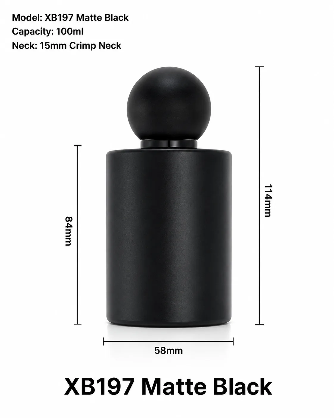 XB197 Matte Black perfume bottle